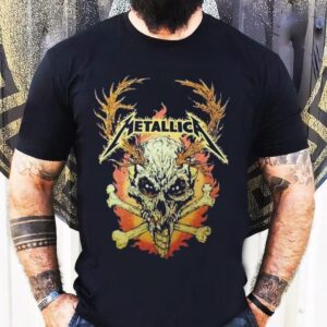 Metallica M72 World Tour 2025 2026 Flame Skull Dates Back Shirt
