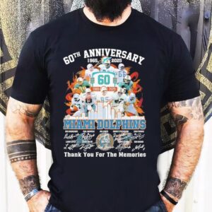 Miami Dolphins Thank You For The Memories 60th Anniversary 1965 2025 Shirt