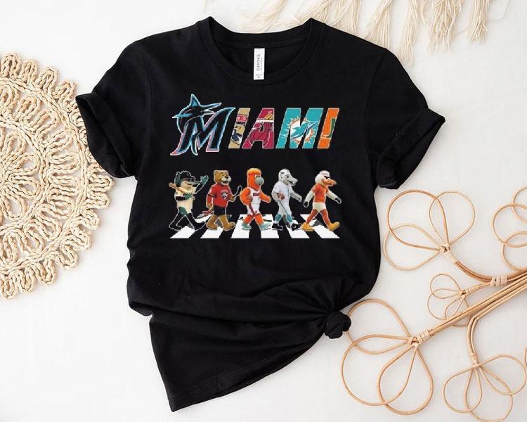 Miami Sports Team Mascot Abbey Road 2025 Shirt Miami Sports Team Mascot Abbey Road 2025 Shirt
