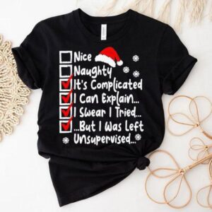 Nice Naughty Multi Checklist Funny Christmas List Family Shirt