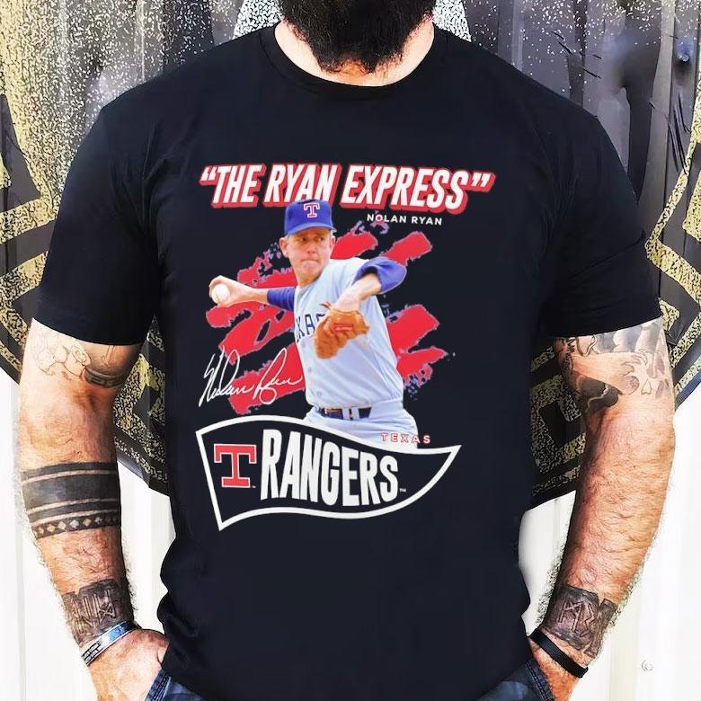 Nolan Ryan Texas Rangers The Ryan Express Signature Shirt Nolan Ryan Texas Rangers The Ryan Express Signature Shirt