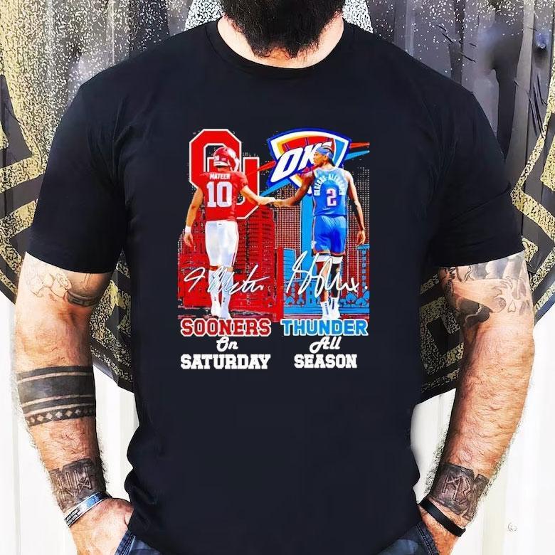 Oklahoma Sooners On Saturdays And Okc Thunder All Season City Shirt Oklahoma Sooners On Saturdays And Okc Thunder All Season City Shirt