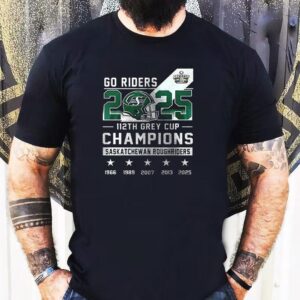 Saskatchewan Roughriders 112th Grey Cup 2025 Champions Name Roster Shirt