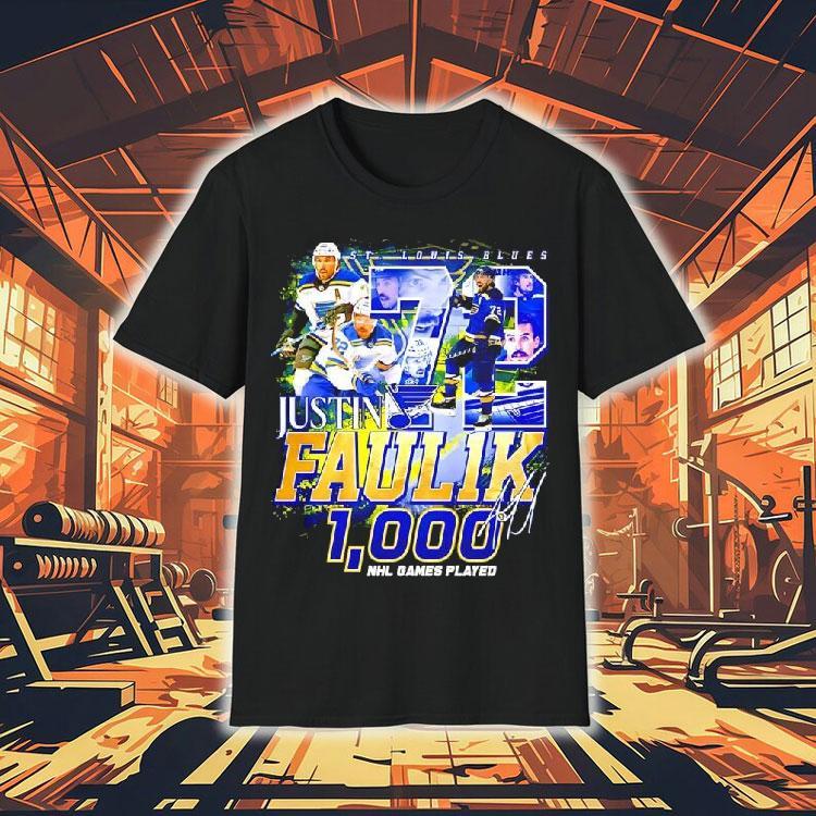 St. Justin Faulk 1000 Nhl Games Played 72 Signature Shirt St. Justin Faulk 1000 Nhl Games Played 72 Signature Shirt
