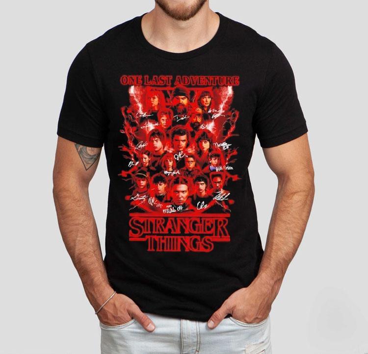 Stranger Things Season 5 One Last Adventure Signatures Shirt Stranger Things Season 5 One Last Adventure Signatures Shirt