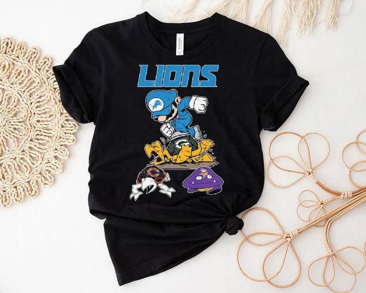 Super Mario Detroit Lions Packers Bears And Vikings Shirt Super Mario Detroit Lions Packers Bears And Vikings Shirt