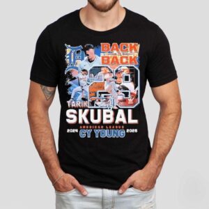 Tarik Skubal Detroit Tigers Back To Back American League Cy Young 2024 2025 Signature Shirt