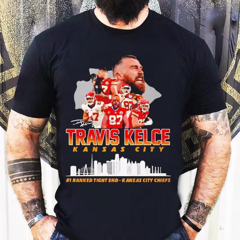 Travis Kelce #1 Ranked Tight End For The Kansas City Chiefs Signature Logo Shirt Travis Kelce #1 Ranked Tight End For The Kansas City Chiefs Signature Logo Shirt