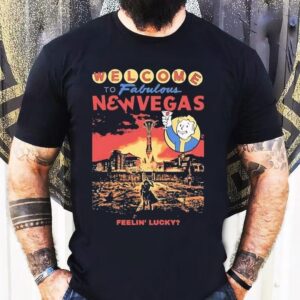 Welcome To Fabulous New Vegas Feelin Lucky Graphic Tshirt