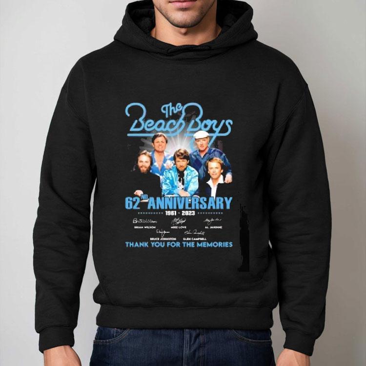62nd Anniversary 1961 – 2023 The Beach Boys Thank You For The Memories Signatures Shirt 62nd Anniversary 1961 – 2023 The Beach Boys Thank You For The Memories Signatures Shirt
