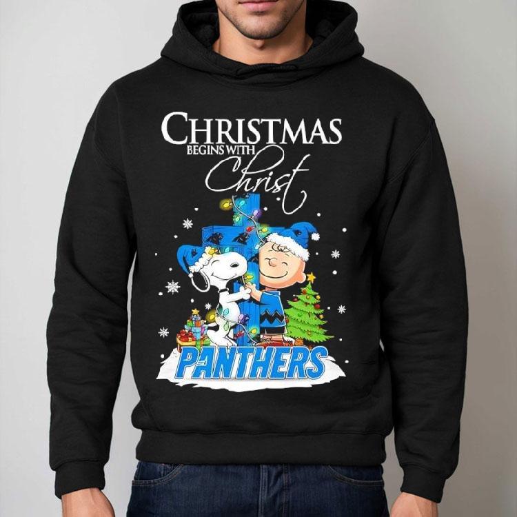 Christmas Begins With Christ Carolina Panthers X Snoopy And Charlie Brown Shirt Christmas Begins With Christ Carolina Panthers X Snoopy And Charlie Brown Shirt