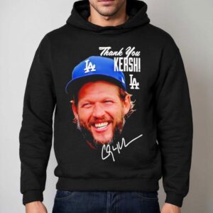 Clayton Kershaw Thank You Kersh Los Angeles Dodgers Baseball Signature Hoodie