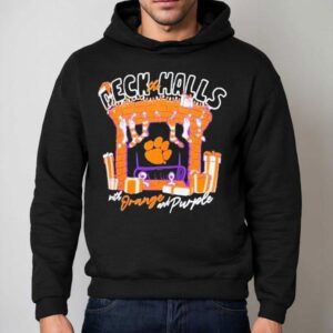 Clemson Tigers Deck The Halls With Orange And Purple Christmas Hoodie