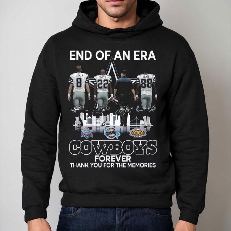 Dallas Cowboys End Of An Era 2025 With Aikman Smith Irvin Signatures Skyline Shirt Dallas Cowboys End Of An Era 2025 With Aikman Smith Irvin Signatures Skyline Shirt