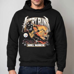 Darnell Washington Pittsburgh Slers Angry Runs Good Morning Football Nfl Player Fire Skull Hoodie