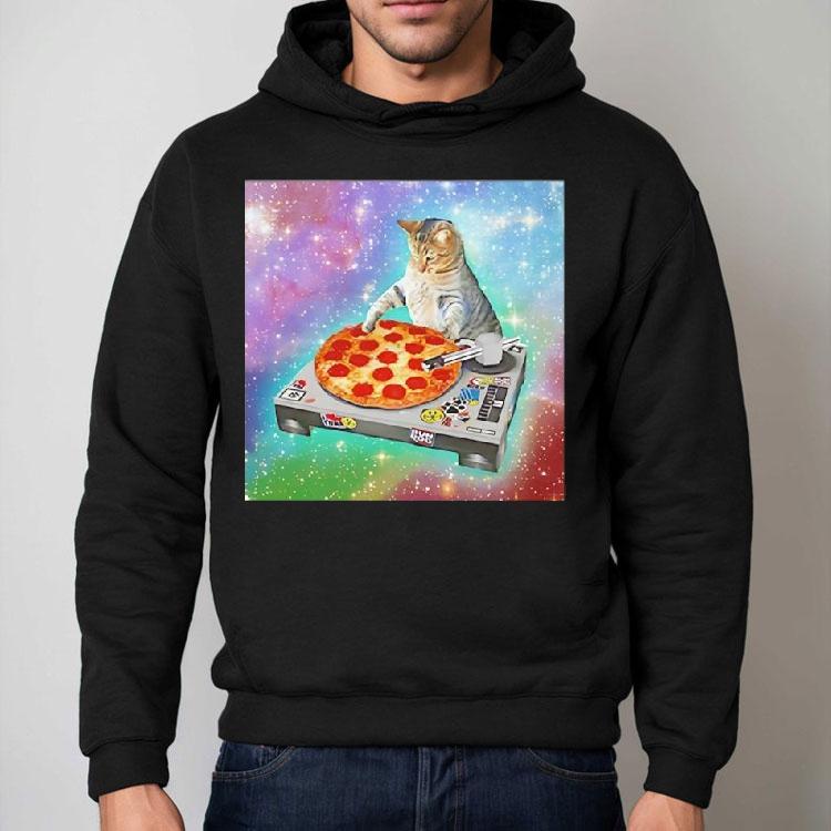 Dj Cat Pizza Galaxy Background Meme Shirt Dj Cat Pizza Galaxy Background Meme Shirt