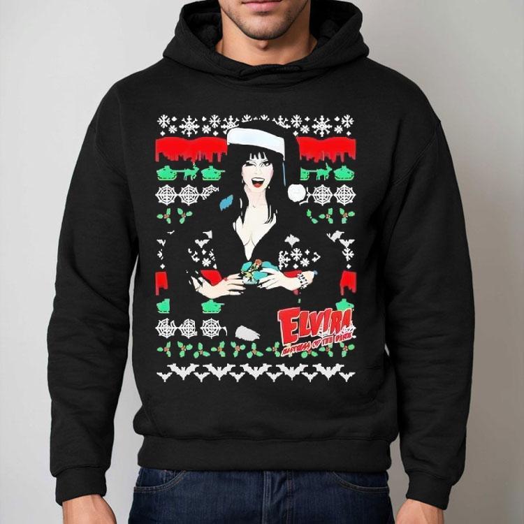Elvira Wink Xmas Ugly Christmas Shirt Elvira Wink Xmas Ugly Christmas Shirt