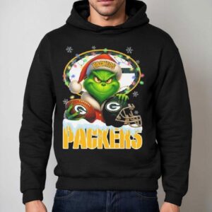 Grinch X Green Bay Packers Ball And Helmet Merry Christmas Shirt 2 Grinch X Green Bay Packers Ball And Helmet Merry Christmas Hoodie