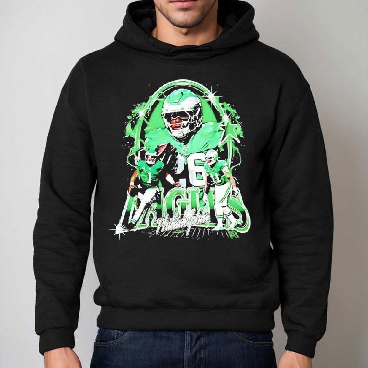 Jalen Hurts Charles Barkley Arthur Juan Brown Trio Philadelphia Eagles Shirt Jalen Hurts Charles Barkley Arthur Juan Brown Trio Philadelphia Eagles Shirt