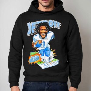 Jameson Williams In A Detroit Lions Caricature Shirt 2 Jameson Williams In A Detroit Lions Caricature Hoodie