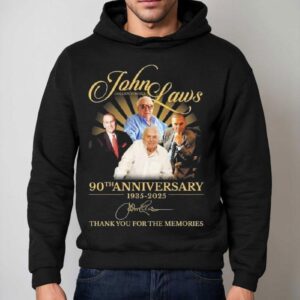 John Laws Golden Tonsils 90th Anniversary 1935-2025 Signature Thank You For The Memories Shirt 2 John Laws Golden Tonsils Th Anniversary Signature Thank You For The Memories Hoodie