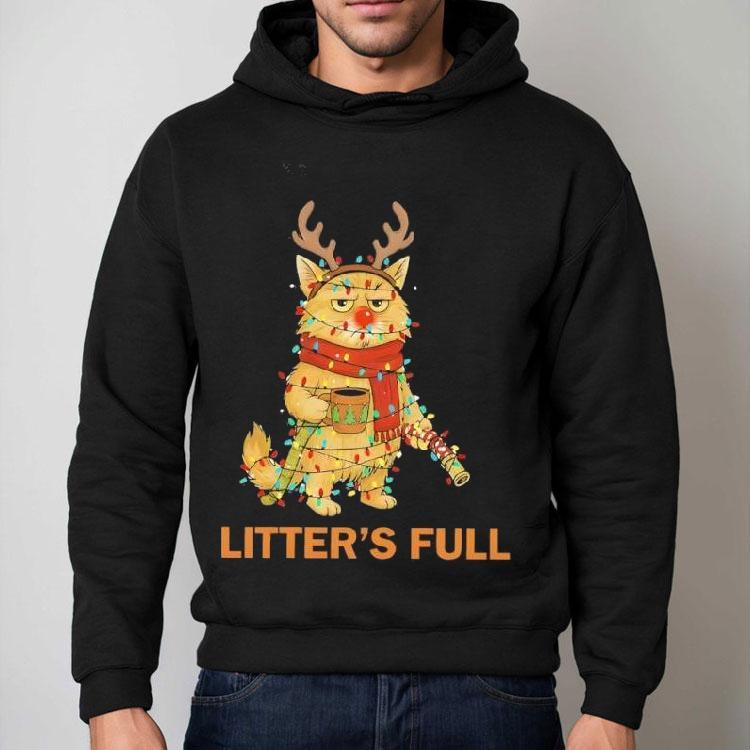 Litter’s Full Santa Christmas Lights Cat Shirt Litter’s Full Santa Christmas Lights Cat Shirt