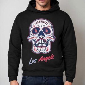 Los Angeles Angels Mitchell Ness Sugar Skull Boxy 2025 Shirt 2 Los Angeles Angels Mitchell Ness Sugar Skull Boxy Hoodie