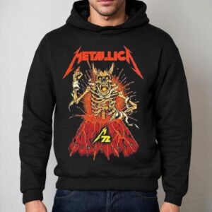 Metallica M World Tour Australia And New Zealand Fancards Feat Metallica Skeleton In The Vocano With Dates Back Hoodie
