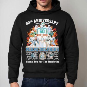Miami Dolphins Thank You For The Memories 60th Anniversary 1965 2025 Shirt 2 Miami Dolphins Thank You For The Memories Th Anniversary Hoodie