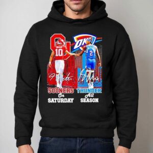 Oklahoma Sooners On Saturdays And Okc Thunder All Season City Shirt 2 Oklahoma Sooners On Saturdays And Okc Thunder All Season City Hoodie