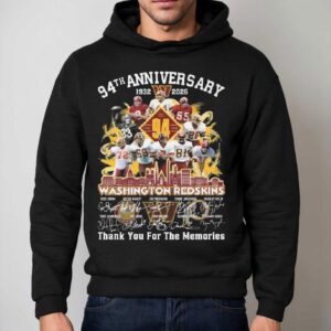 Washington Redskins Th Anniversary Players Signatures Thank You For The Memories Skyline Hoodie