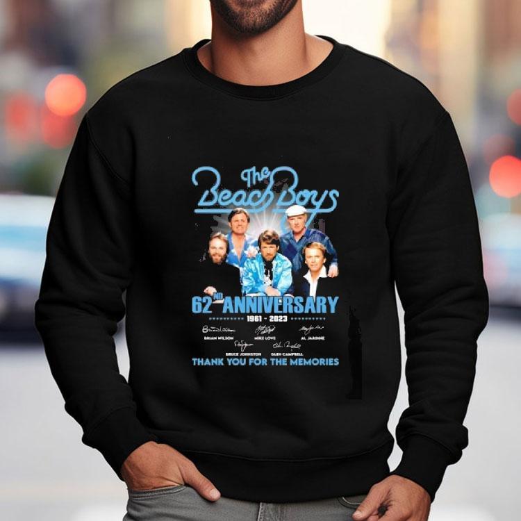62nd Anniversary 1961 – 2023 The Beach Boys Thank You For The Memories Signatures Shirt 62nd Anniversary 1961 – 2023 The Beach Boys Thank You For The Memories Signatures Shirt