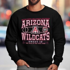Arizona Wildcats 2025 Ncaa Division I Men's Basketball Championship Sweet 16 The Road To The Final Four Shirt 3 Arizona Wildcats Ncaa Division I Men S Basketball Championship Sweet The Road To The Final Four Sweatshirt