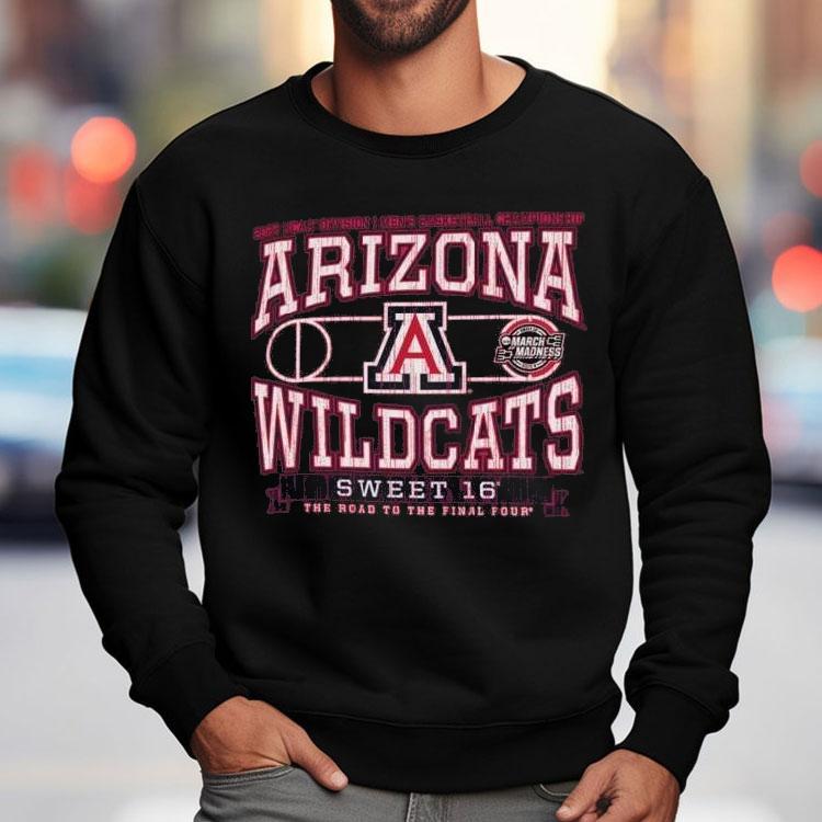 Arizona Wildcats 2025 Ncaa Division I Men’s Basketball Championship Sweet 16 The Road To The Final Four Shirt Arizona Wildcats 2025 Ncaa Division I Men’s Basketball Championship Sweet 16 The Road To The Final Four Shirt