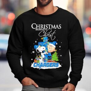 Christmas Begins With Christ Los Angeles Chargers X Snoopy And Charlie Brown Shirt 3 Christmas Begins With Christ Los Angeles Chargers X Snoopy And Charlie Brown Sweatshirt