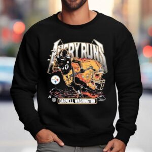 Darnell Washington Pittsburgh Slers Angry Runs Good Morning Football Nfl Player Fire Skull Sweatshirt