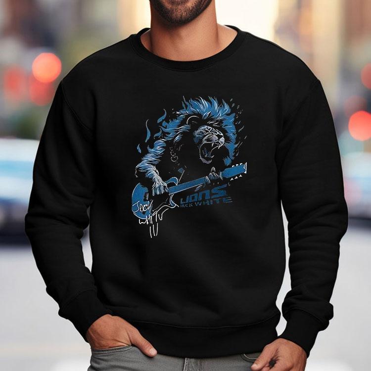 Detroit Lions X Jack White Another One Bites The Dust Mascot Signature Shirt Detroit Lions X Jack White Another One Bites The Dust Mascot Signature Shirt