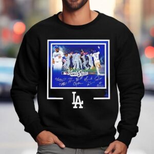 Dodgers Autographed World Series Signatures La Graphic Sweatshirt