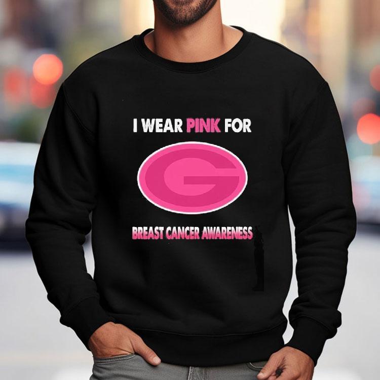 Green Bay Packers I Wear Pink For Breast Cancer Awareness 2023 Shirt Green Bay Packers I Wear Pink For Breast Cancer Awareness 2023 Shirt