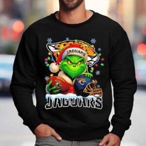 Grinch And Jacksonville Jaguars Christmas Theme Helmet Shirt 3 Grinch And Jacksonville Jaguars Christmas Theme Helme Sweatshirt