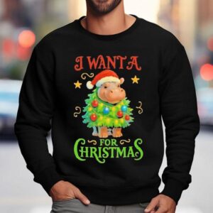 Hippopotamus I Wanta A Christmas Sweatshirt