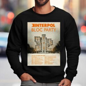 Interpol Uk And Eu Co Headline Tour Bloc Party Sweatshirt