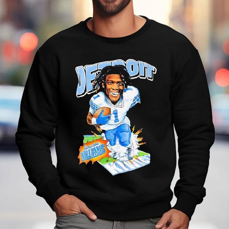 Jameson Williams In A Detroit Lions Caricature Shirt Jameson Williams In A Detroit Lions Caricature Shirt