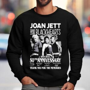 Joan Jett And The Blackhearts Th Annivessary Thank You For The Memories Signatures Sweatshirt