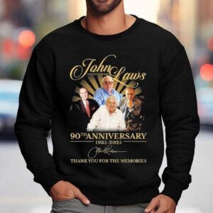 John Laws Golden Tonsils 90th Anniversary 1935-2025 Signature Thank You For The Memories Shirt 3 John Laws Golden Tonsils Th Anniversary Signature Thank You For The Memories Sweatshirt