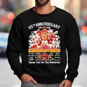 Kansas City Chiefs 65th Anniversary 2025 Thank You For The Memories Signature Shirt 3 Kansas City Chiefs Th Anniversary Thank You For The Memories Signature Sweatshirt