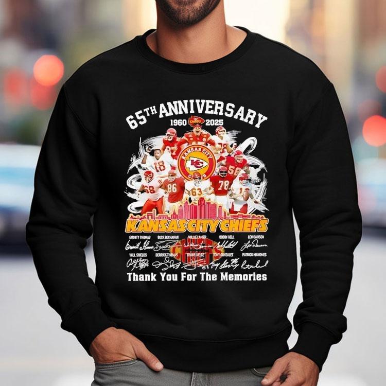 Kansas City Chiefs 65th Anniversary 2025 Thank You For The Memories Signature Shirt Kansas City Chiefs 65th Anniversary 2025 Thank You For The Memories Signature Shirt