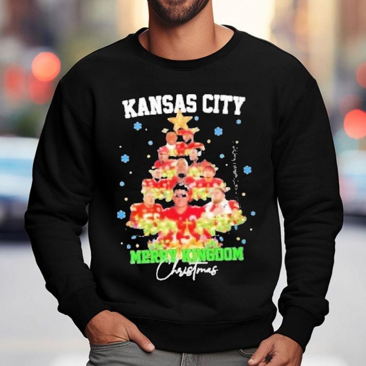 Kansas City Chiefs Patrick Mahomes And Players Merry Kingdom Christmas Tree Shirt Kansas City Chiefs Patrick Mahomes And Players Merry Kingdom Christmas Tree Shirt