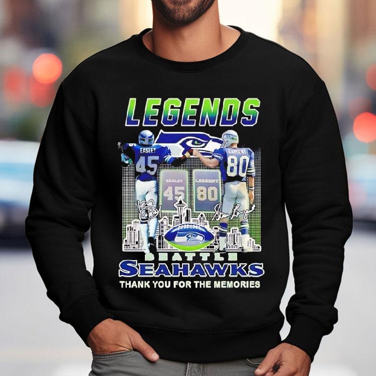 Kenny Easley And Steve Largent Legends Seattle Seahawks Thank You For The Memories Shirt Kenny Easley And Steve Largent Legends Seattle Seahawks Thank You For The Memories Shirt