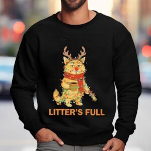 Litter's Full Santa Christmas Lights Cat Shirt 3 Litter S Full Santa Christmas Lights Ca Sweatshirt